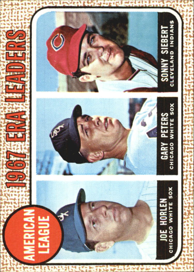 1968 Topps 8 AL ERA Leaders/Joel Horlen/Gary Peters/Sonny Siebert VGEX
