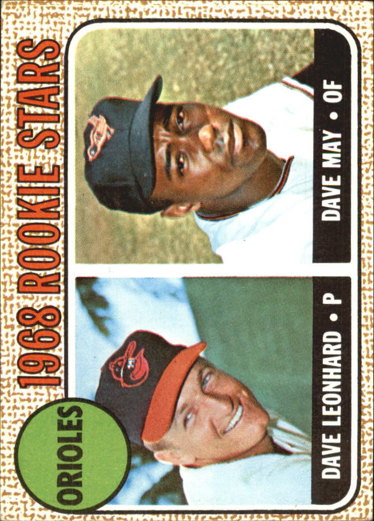 1968 Topps #56 Rookie Stars Dave Leonhard RC Dave May RC - VG