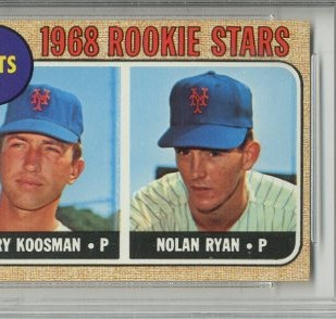 1968 Topps #177 Rookie Stars/Jerry Koosman RC/Nolan Ryan RC/UER Sensational/is spelled incorrectly