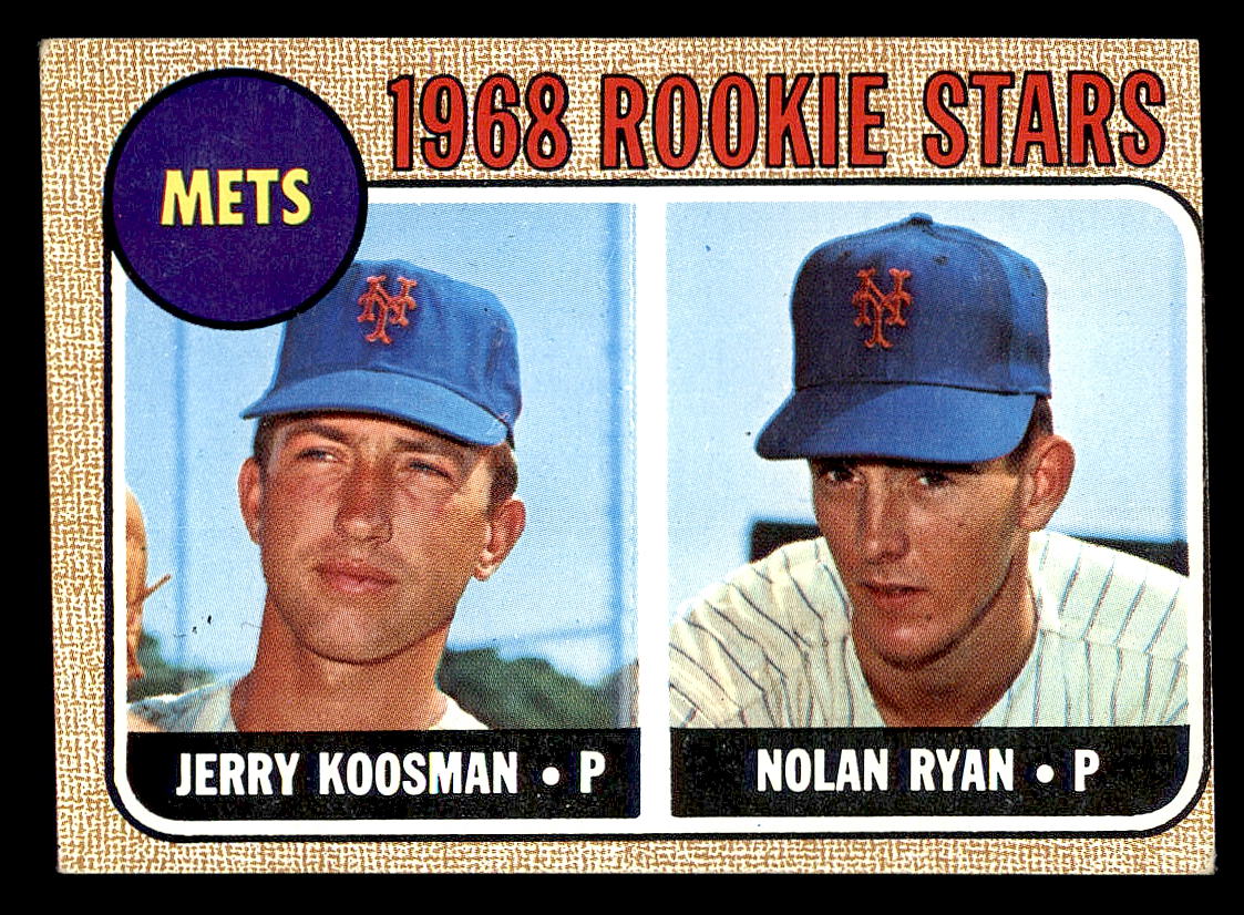 1968 Topps #177 Rookie Stars/Jerry Koosman RC/Nolan Ryan RC/UER Sensational/is spelled incorrectly