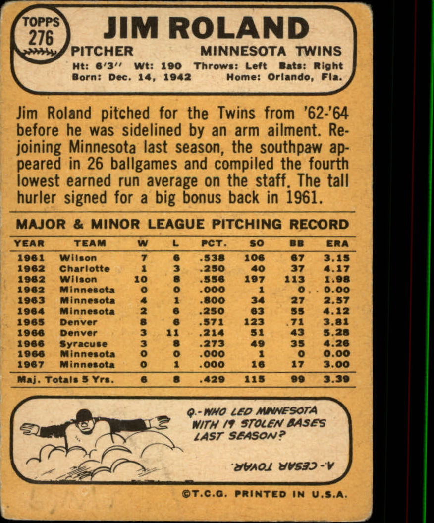 1968 TOPPS BASEBALL ASSORTED SINGLES U-PICK #273-308 - Picture 9 of 126