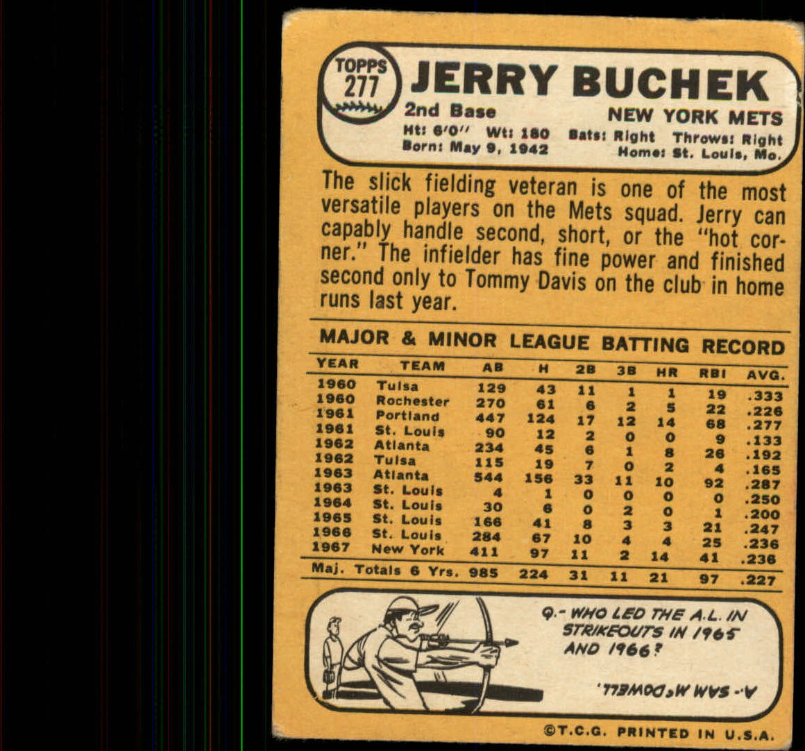 1968 TOPPS BASEBALL ASSORTED SINGLES U-PICK #273-308 - Picture 11 of 126