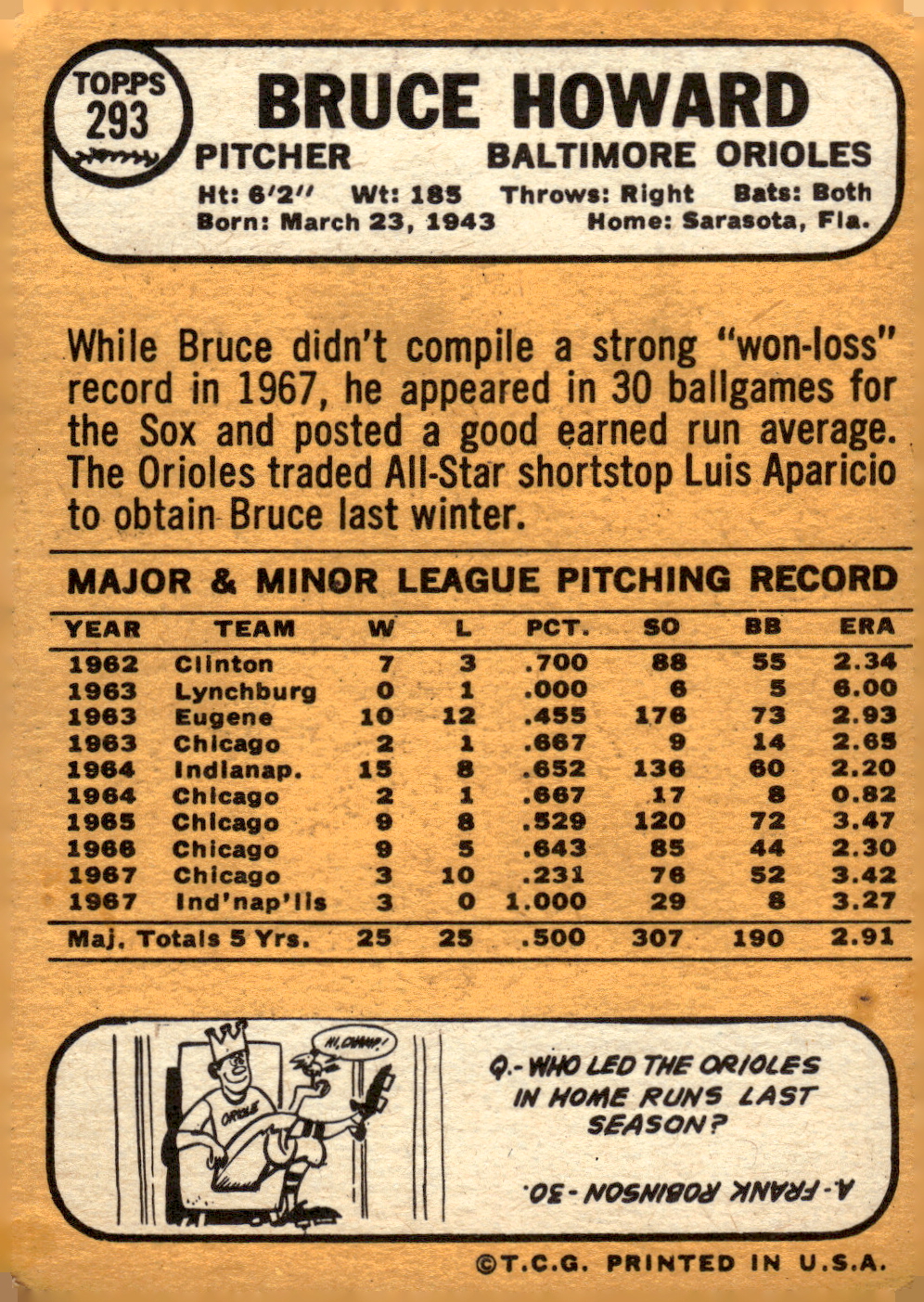 1968 TOPPS BASEBALL ASSORTED SINGLES U-PICK #273-308 - Picture 67 of 126