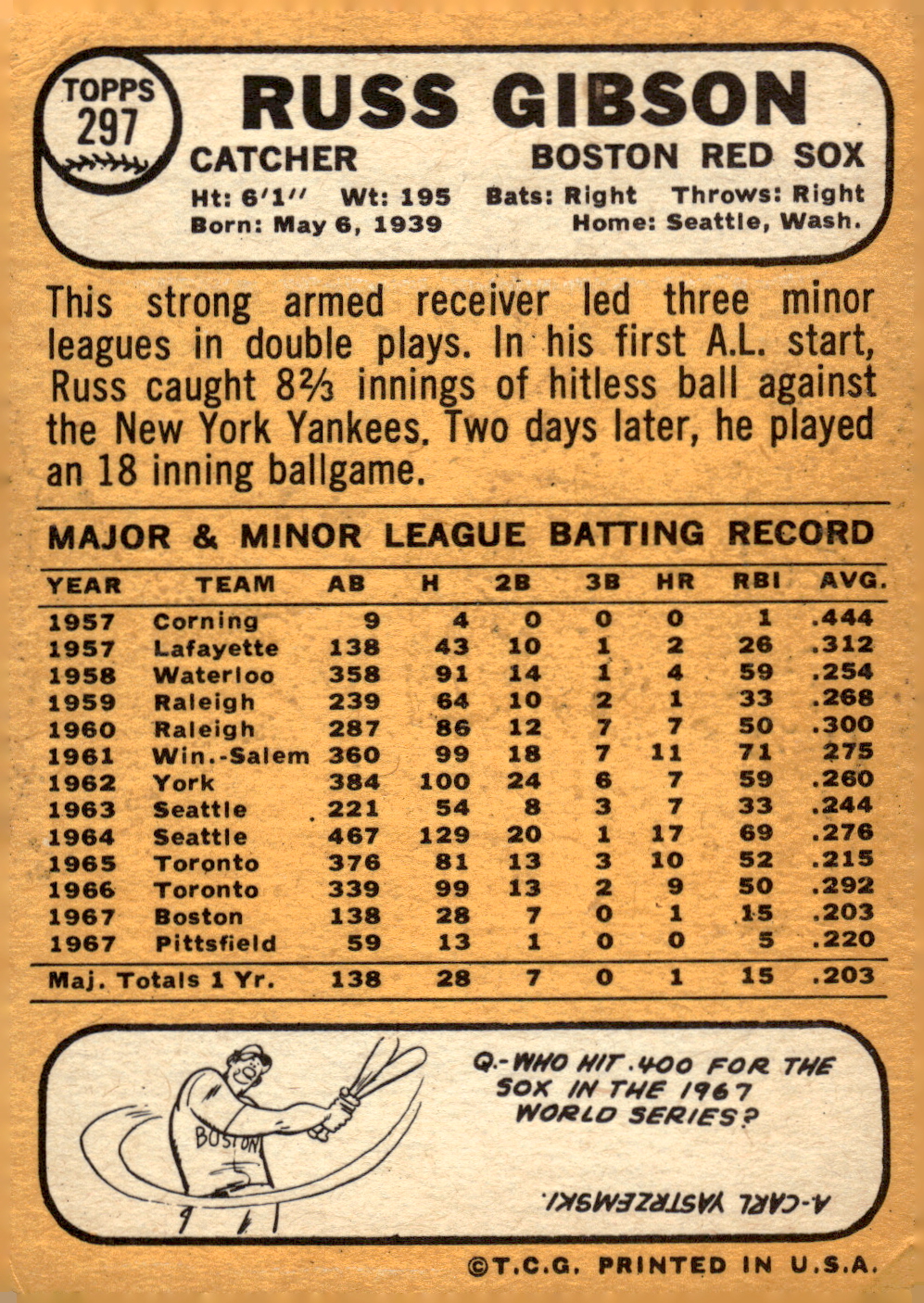 1968 TOPPS BASEBALL ASSORTED SINGLES U-PICK #295-327 - Picture 11 of 116