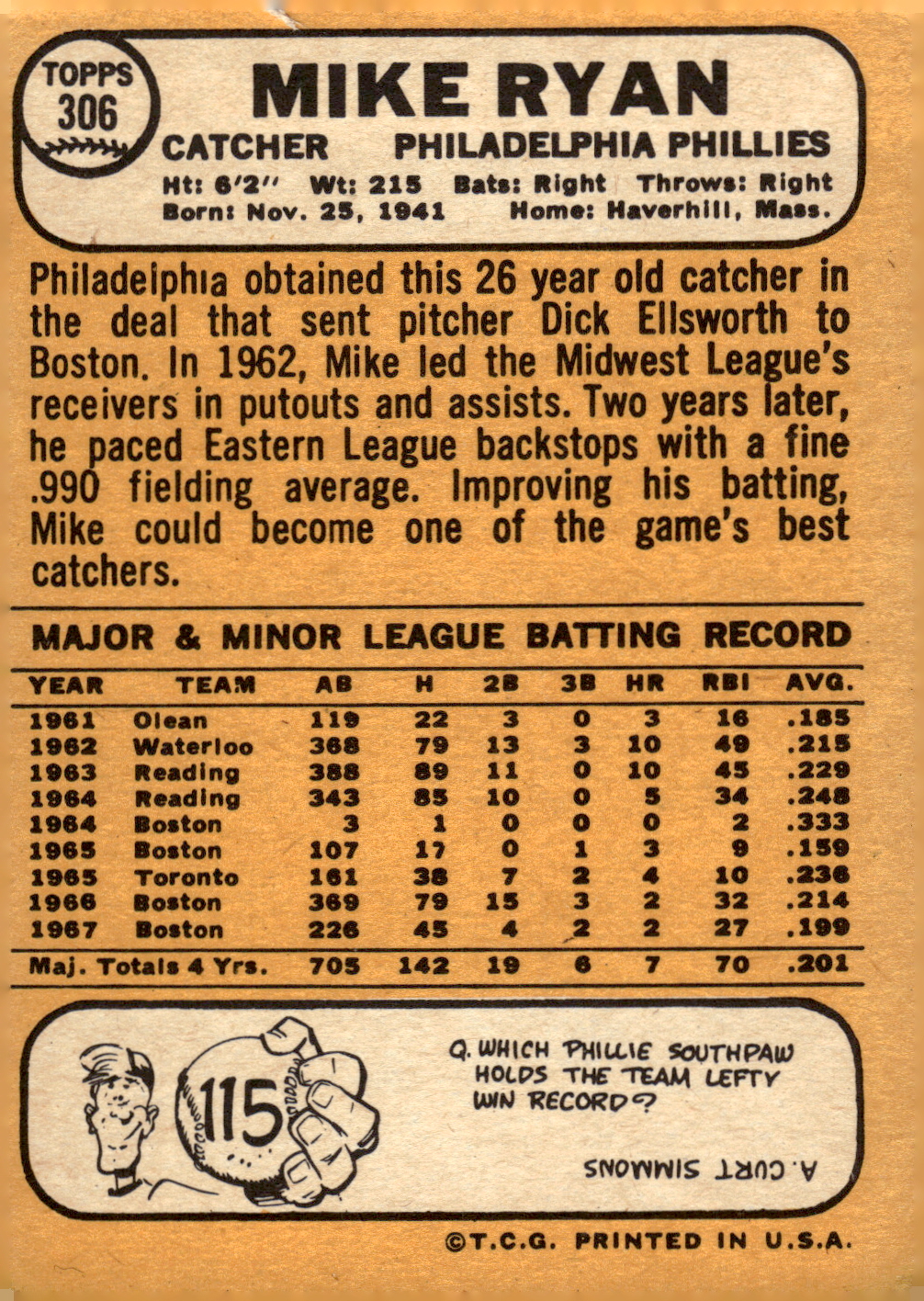 1968 TOPPS BASEBALL ASSORTED SINGLES U-PICK #295-327 - Picture 44 of 116