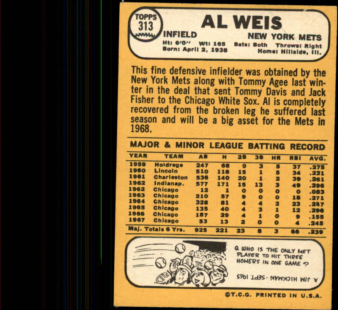1968 TOPPS BASEBALL ASSORTED SINGLES U-PICK #295-327 - Picture 62 of 116