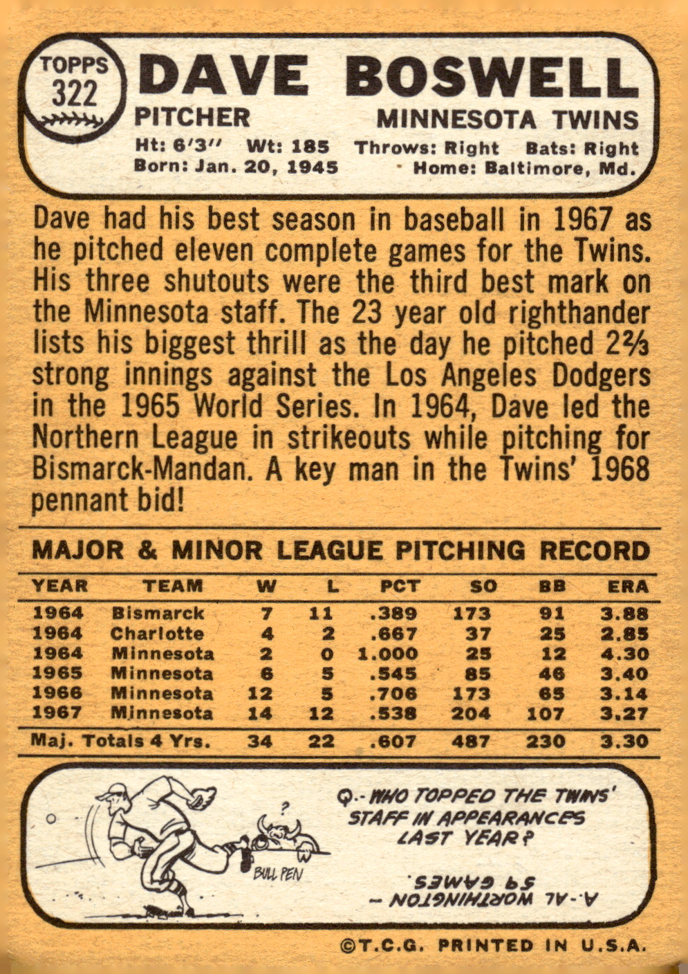 1968 TOPPS BASEBALL ASSORTED SINGLES U-PICK #295-327 - Picture 98 of 116