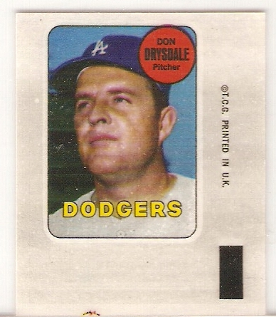 1969 Topps Decals #9 Don Drysdale