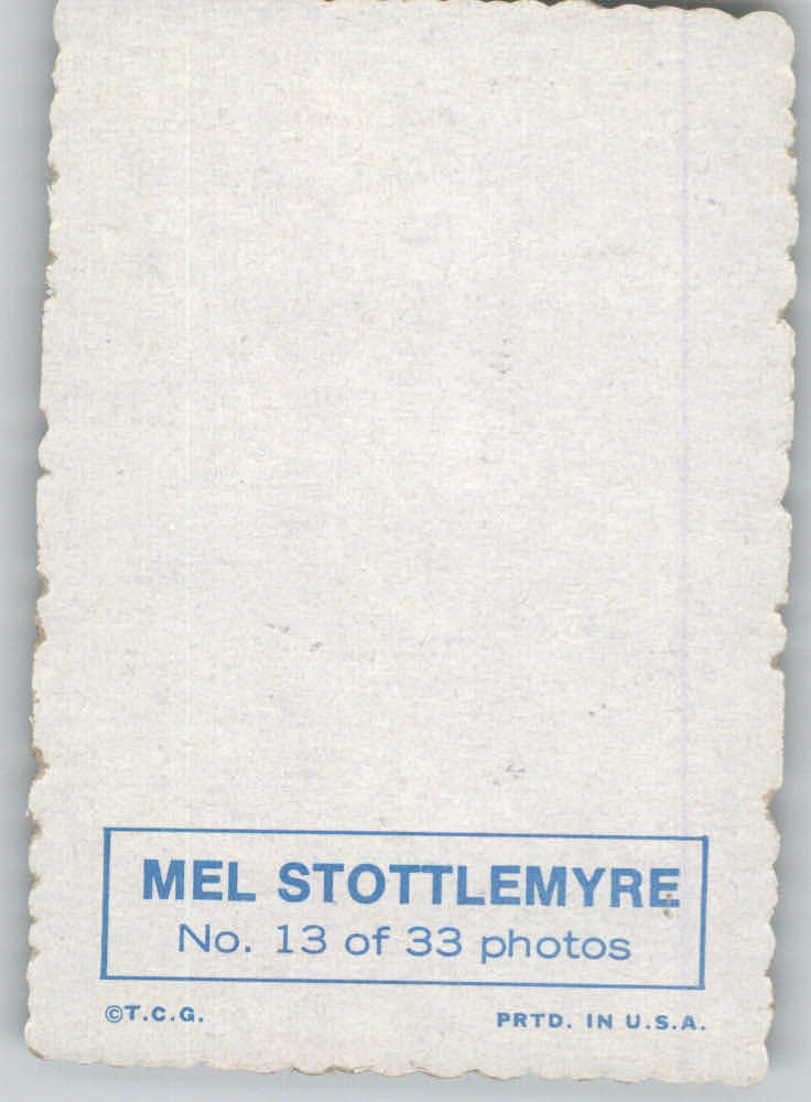 1969 Topps Deckle Edge #13 Mel Stottlemyre back image