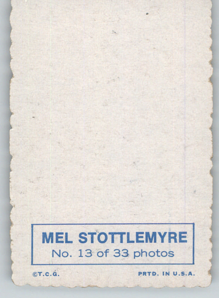 1969 Topps Deckle Edge #13 Mel Stottlemyre back image
