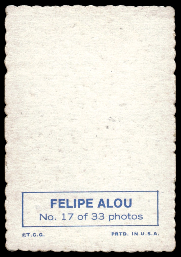 1969 Topps Deckle Edge #17 Felipe Alou back image