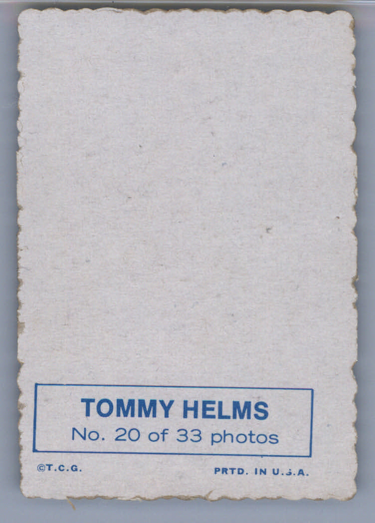 1969 Topps Deckle Edge #20 Tommy Helms back image