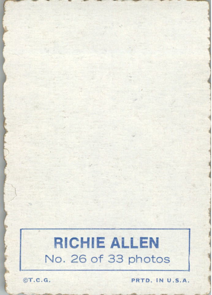 1969 Topps Deckle Edge #26 Richie Allen back image