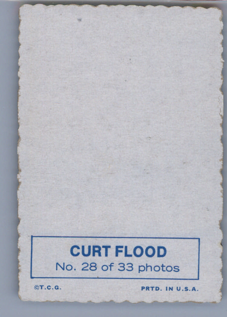 1969 Topps Deckle Edge #28 Curt Flood back image