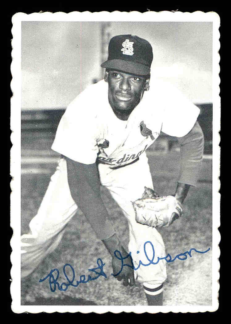 1969 Topps Deckle Edge #29 Bob Gibson - Scan of the actual card you will  receive - EX-MT