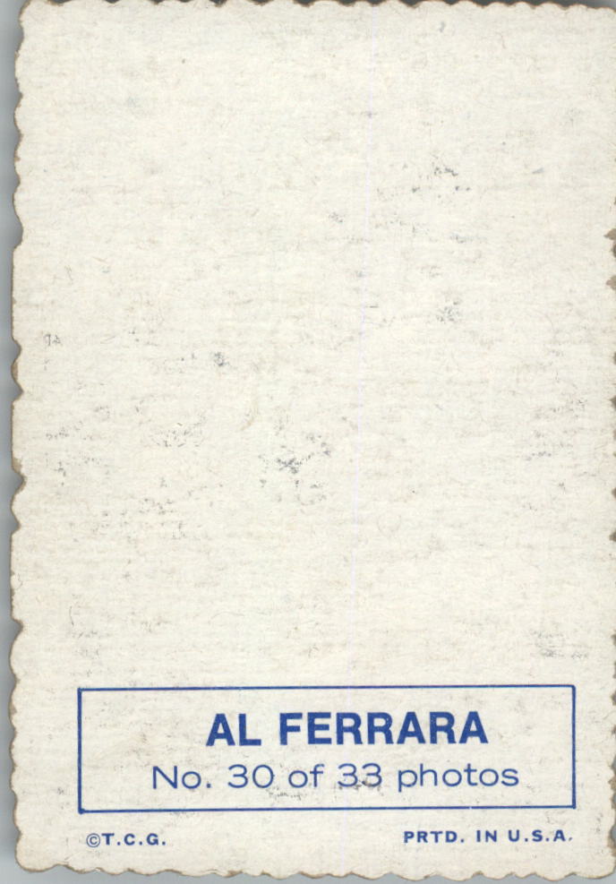 1969 Topps Deckle Edge #30 Al Ferrara back image