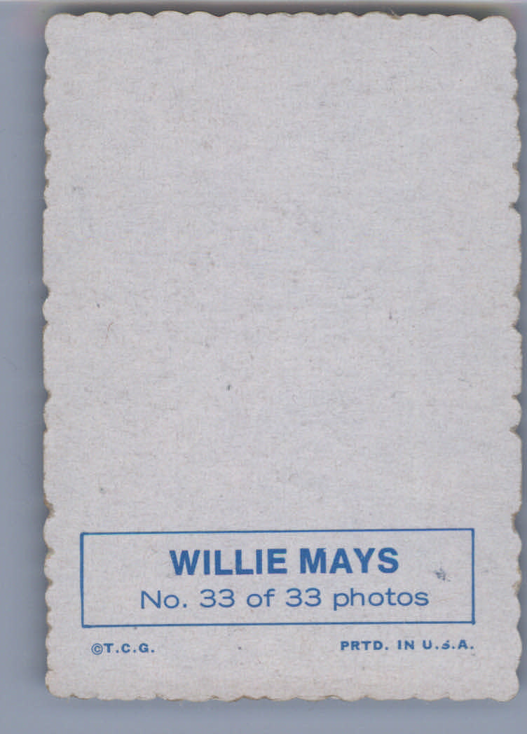 1969 Topps Deckle Edge #33 Willie Mays back image