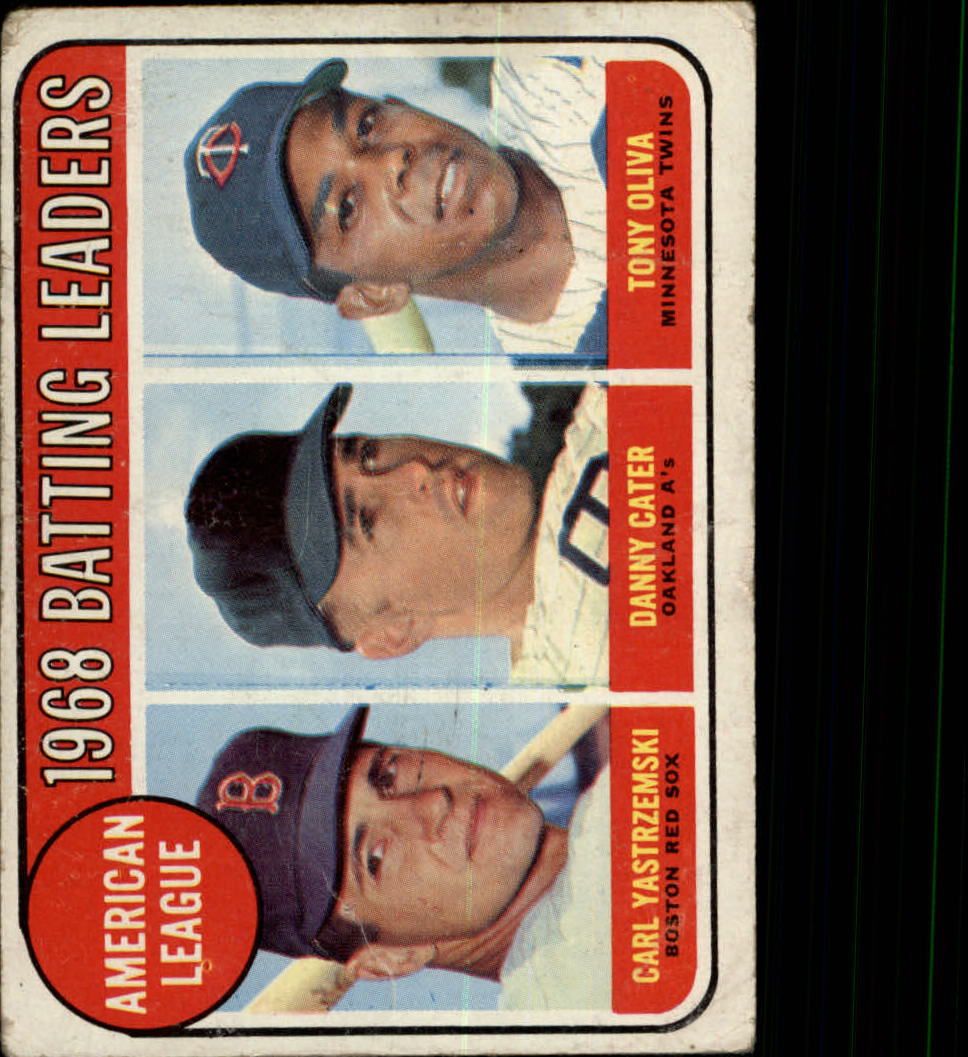 1969 Topps #1 AL Batting Leaders/Carl Yastrzemski/Danny Cater/Tony Oliva