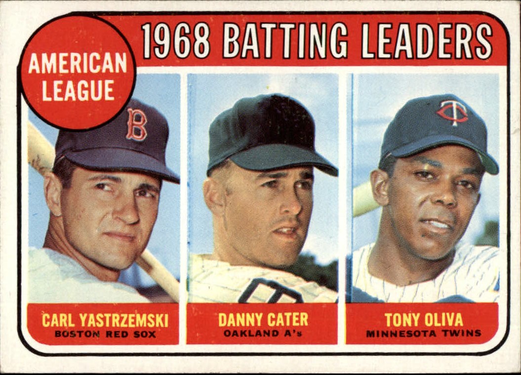 1969 Topps #1 AL Batting Leaders/Carl Yastrzemski/Danny Cater/Tony Oliva