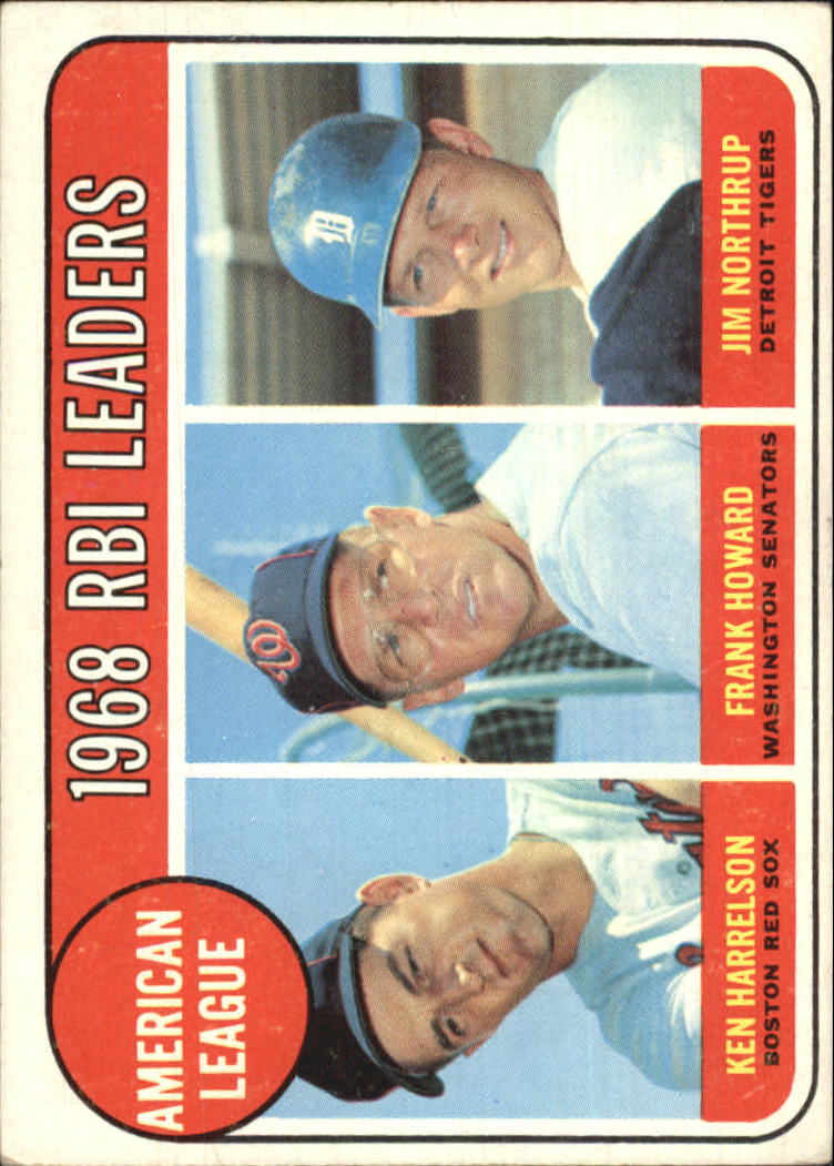 1969 Topps #3 AL RBI Leaders/Ken Harrelson/Frank Howard/Jim Northrup