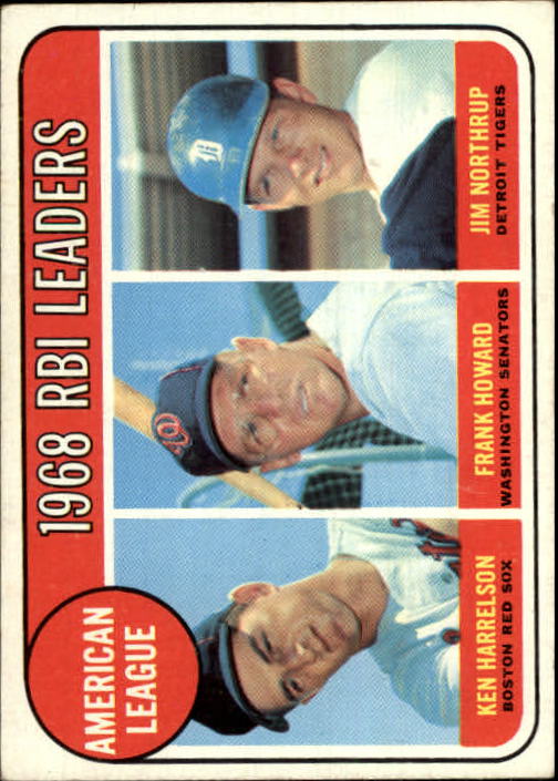 1969 Topps #3 AL RBI Leaders/Ken Harrelson/Frank Howard/Jim Northrup