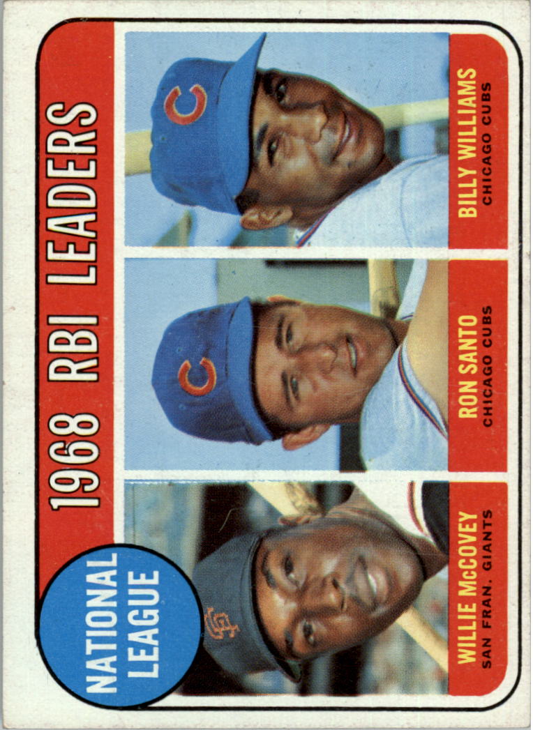  1969 Topps Ron Santo Chicago Cubs (Baseball Decal) EX