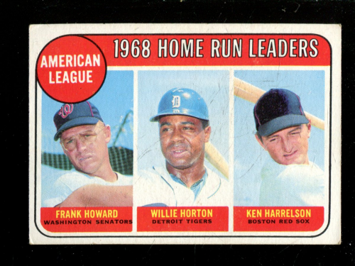 1969 Topps #5 AL Home Run Leaders/Frank Howard/Willie Horton/Ken Harrelson