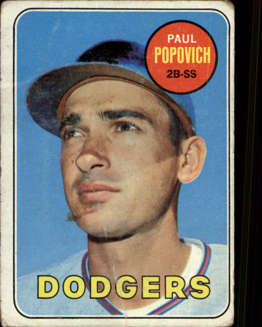 1969 Topps #47A Paul Popovich/No helmet emblem, thick airbrushing