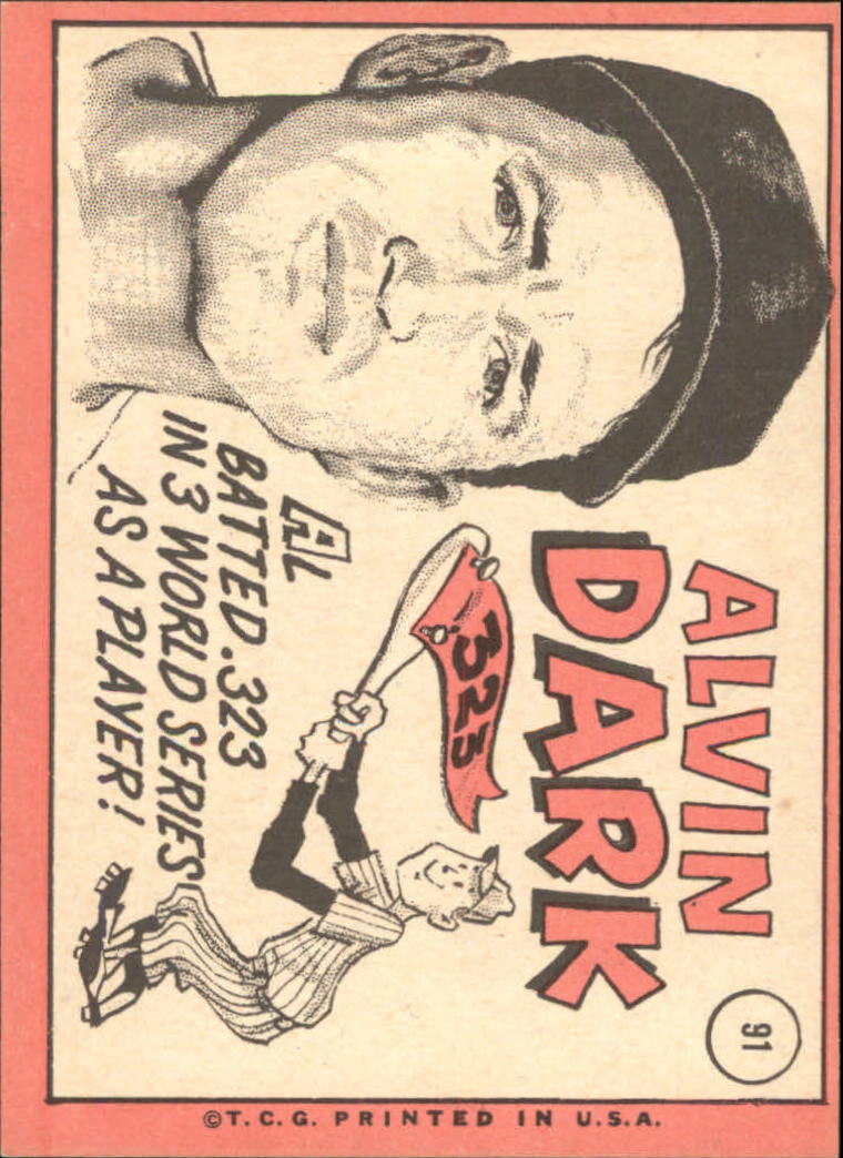 1969 Topps #91 Alvin Dark MG - EX-MT