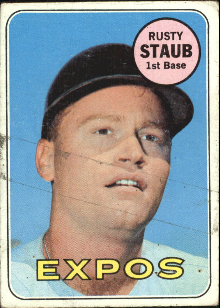 1969 Topps #230 Rusty Staub UER/For 1966 stats, Houston spelled Huoston