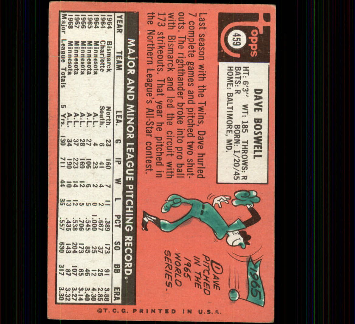 1969 TOPPS BASEBALL ASSORTED SINGLES U-PICK #377-512 - Picture 305 of 501