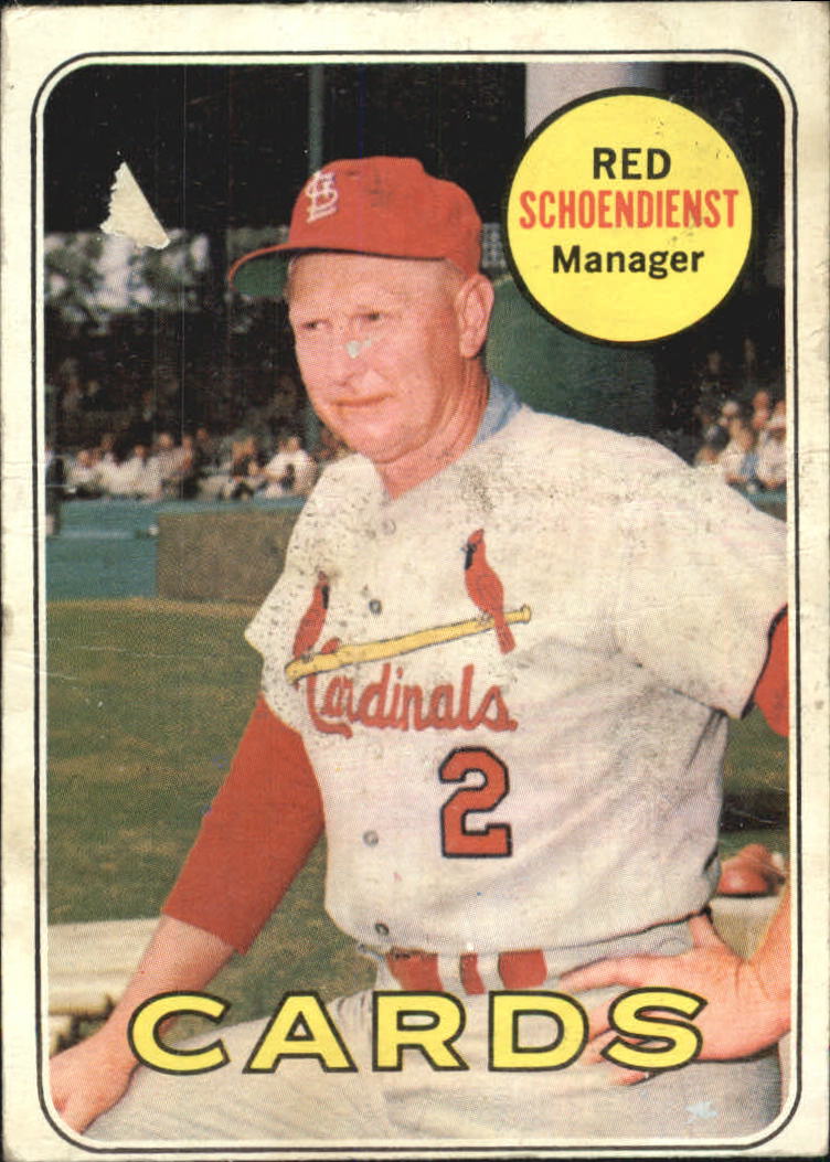 1969 Topps St. Louis Cardinals Baseball Card #462 Red Schoendienst MG - GOOD | eBay