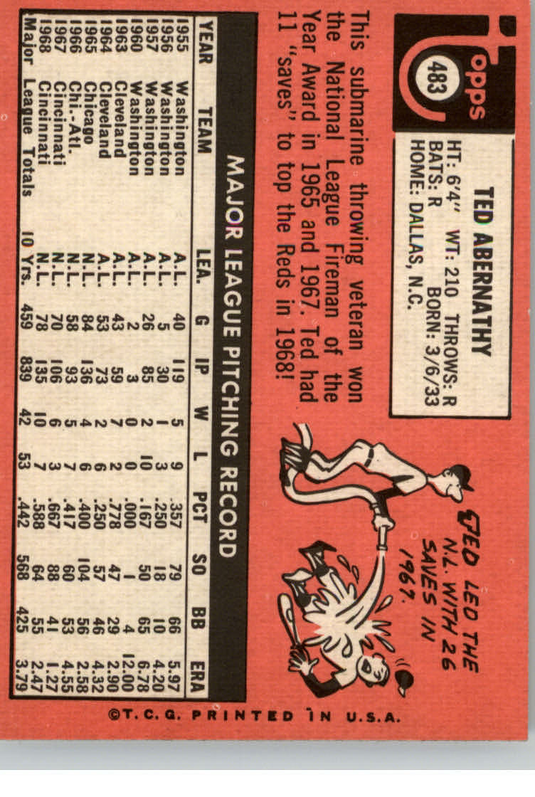 1969 TOPPS BASEBALL ASSORTED SINGLES U-PICK #377-512 - Picture 391 of 501