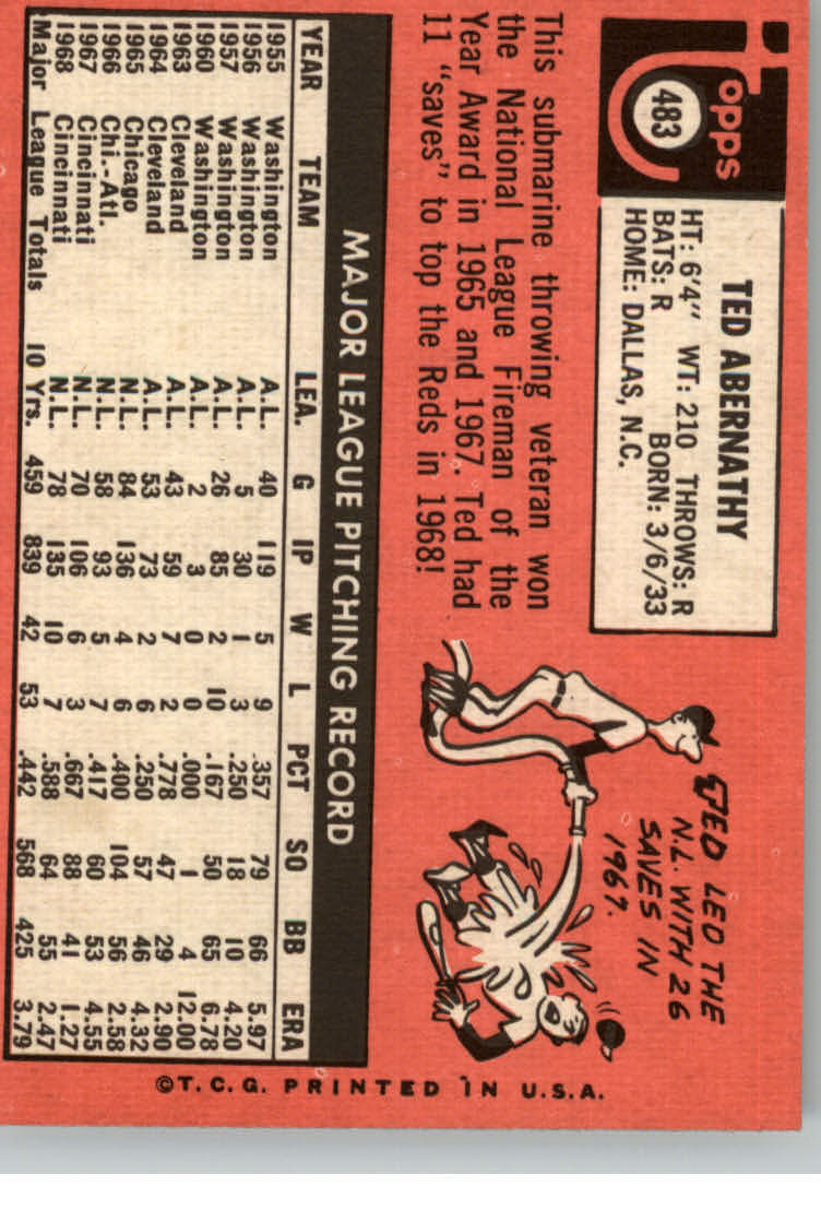 1969 TOPPS BASEBALL ASSORTED SINGLES U-PICK #377-512 - Picture 393 of 501