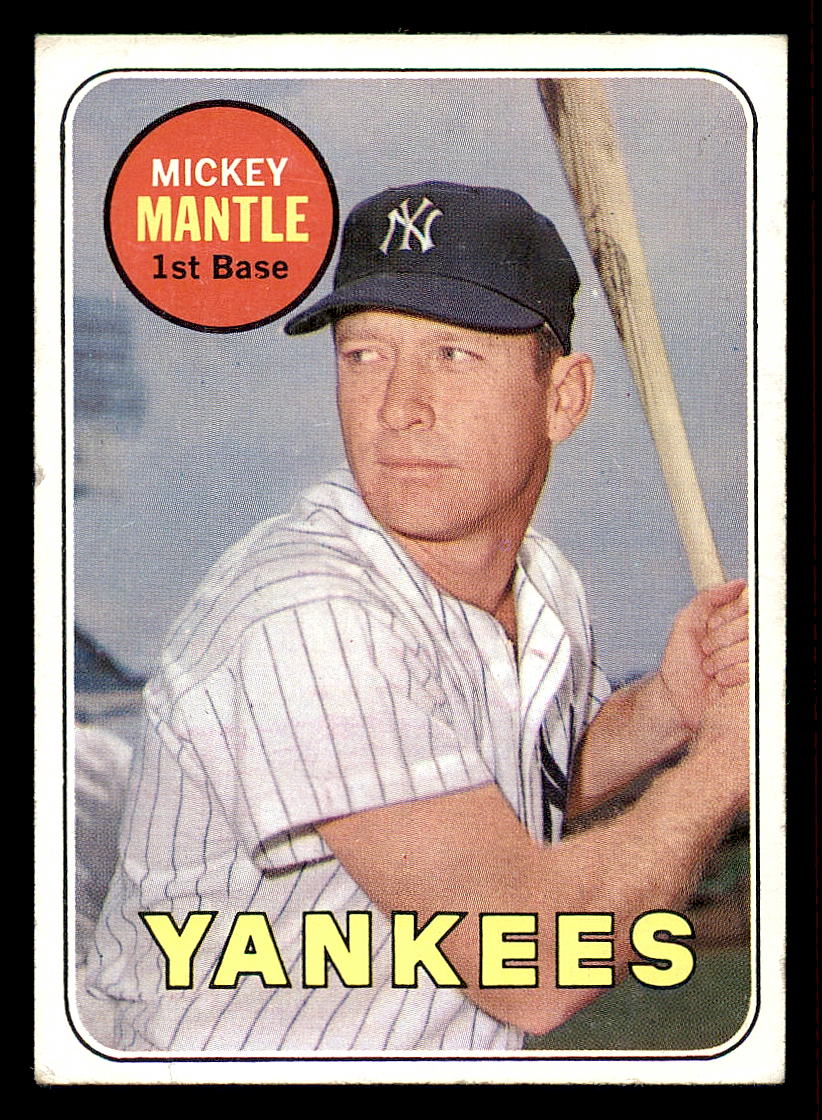 1969 Topps #500A Mickey Mantle UER/No Topps copy-/right on card back