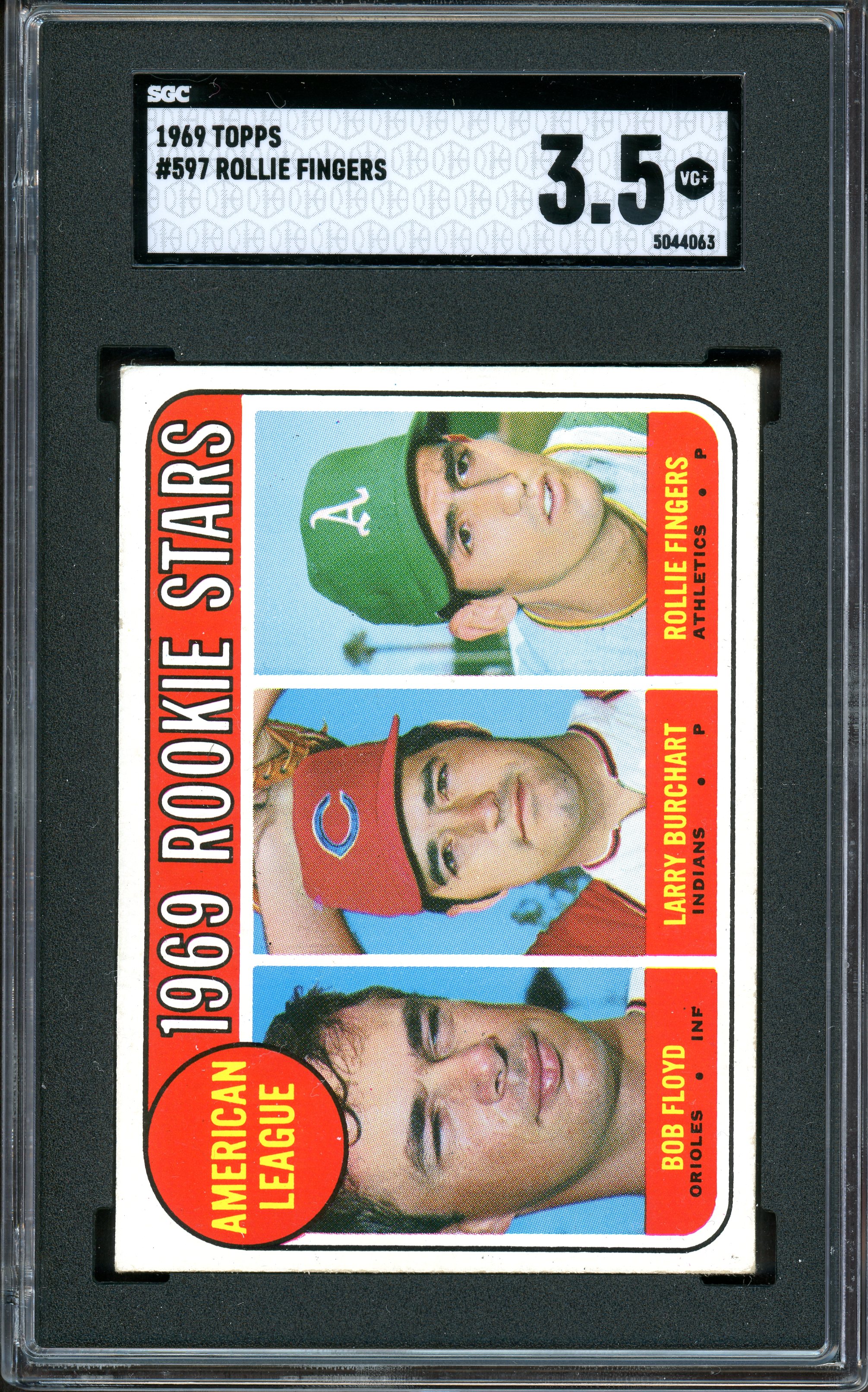 1969 Topps #597 Rookie Stars/Bob Floyd RC/Larry Burchart RC/Rollie Fingers RC