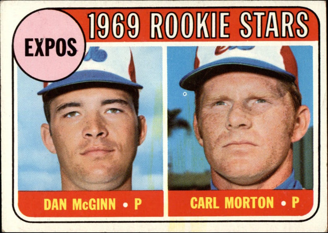 1969 Topps #646 Rookie Stars/Dan McGinn RC/Carl Morton RC