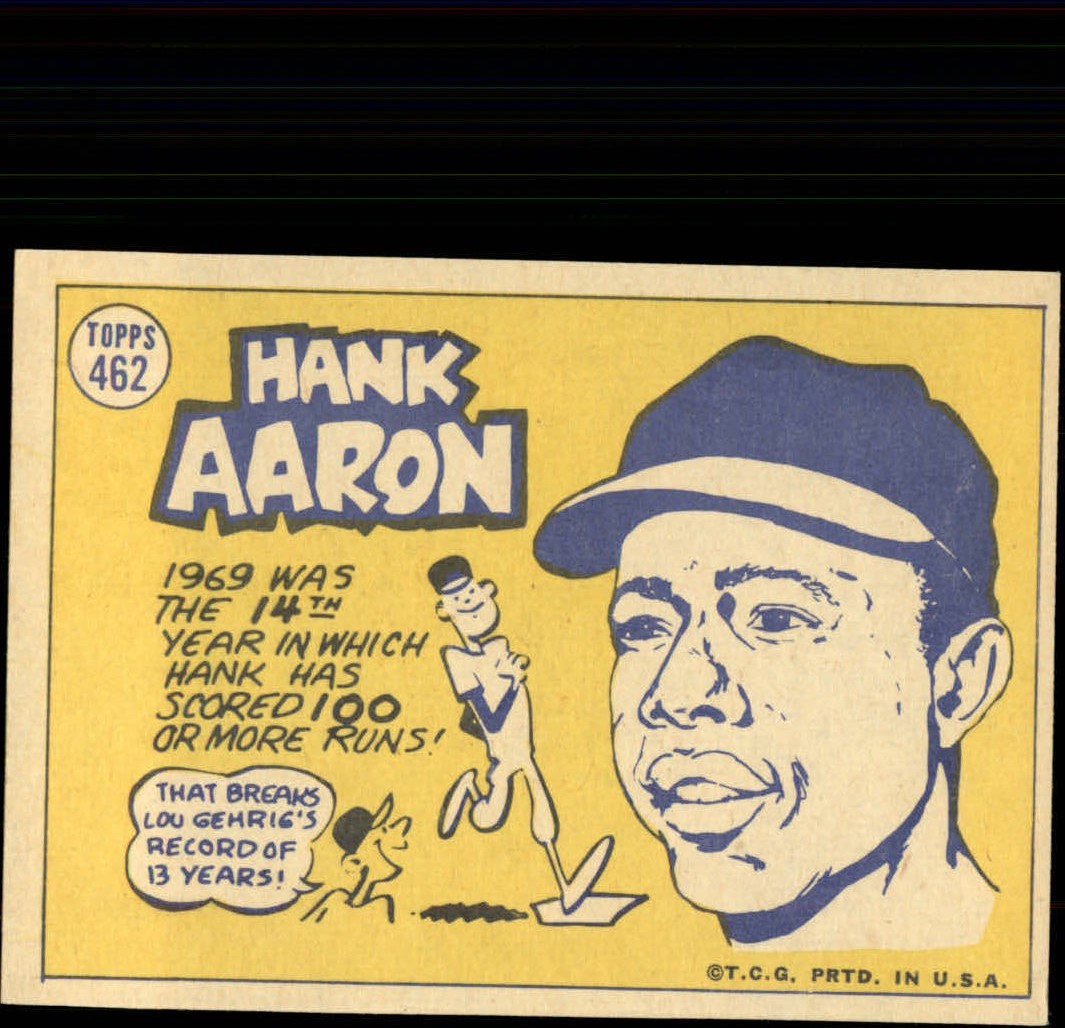 1970 Topps #462 Hank Aaron AS back image