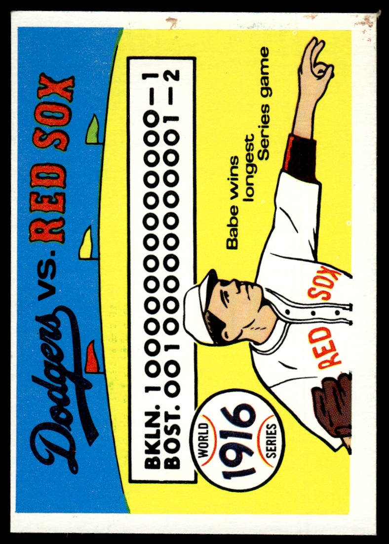 1970 Fleer Laughlin World Series Blue Backs #13 1916 Red Sox/Dodgers/(Babe Ruth)