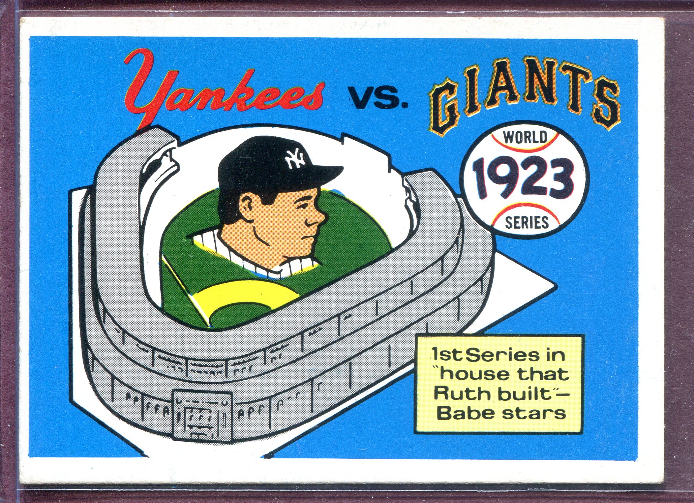 1970 Fleer Laughlin World Series Blue Backs #20 1923 Yankees/Giants/(Babe Ruth)