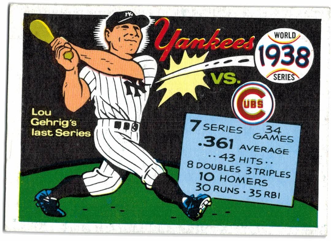 1970 Fleer Laughlin World Series Blue Backs #35 1938 Yankees/Cubs/(Lou Gehrig)