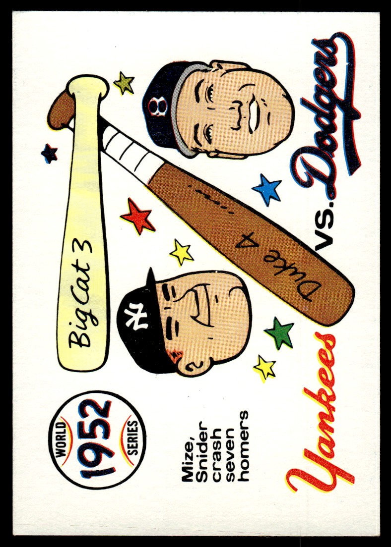 1970 Fleer Laughlin World Series Blue Backs #49 1952 Yankees/Dodgers/(Johnny Mize/and Duke Snide