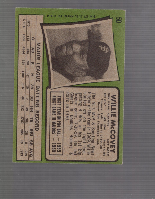 A4996- 1971 Topps BB #s 1-50 APPROXIMTE GRADE -You Pick- 15+ FREE US SHIP