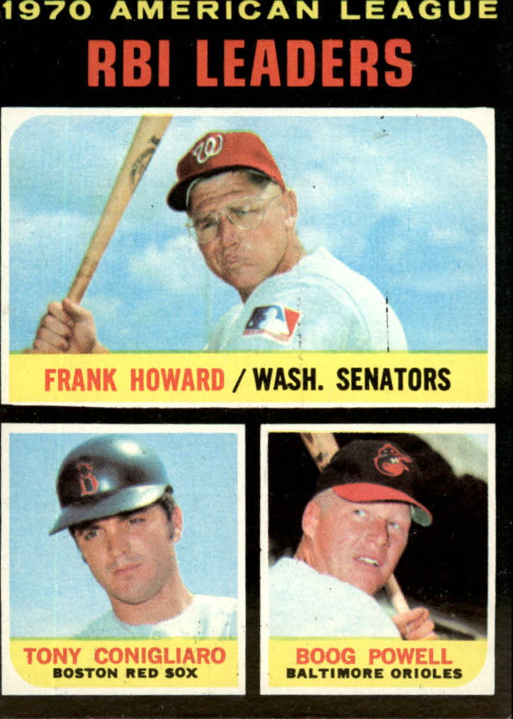1971 Topps #63 AL RBI Leaders/Frank Howard/Tony Conigliaro/Boog Powell