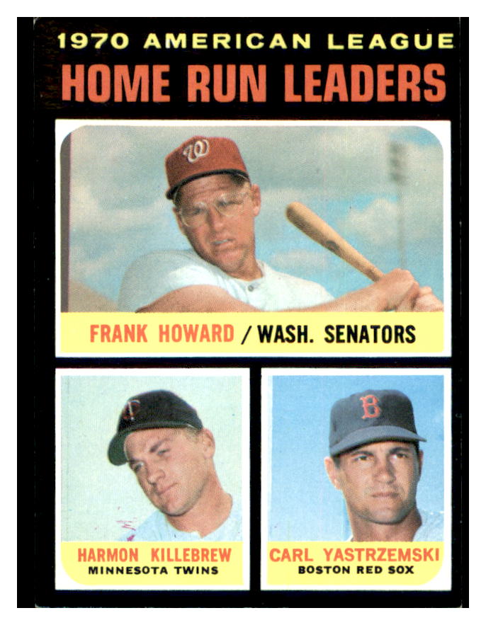 1971 Topps #65 AL Home Run Leaders/Frank Howard/Harmon Killebrew/Carl Yastrzemski
