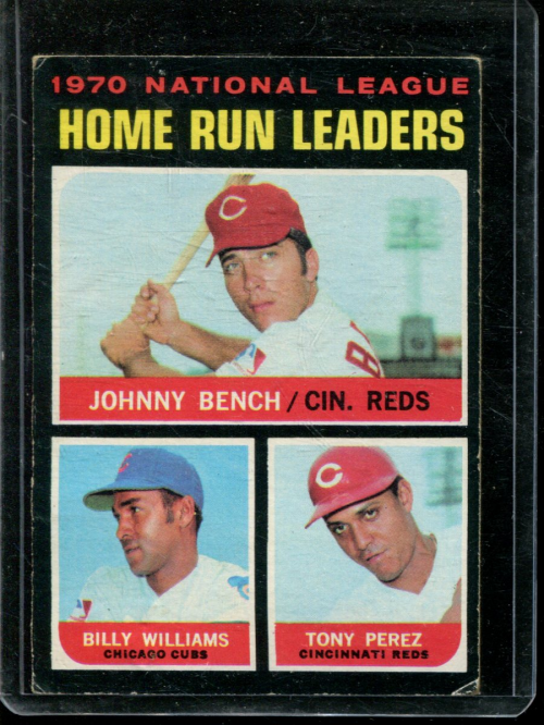 1971 Topps #66 NL Home Run Leaders/Johnny Bench/Billy Williams/Tony Perez