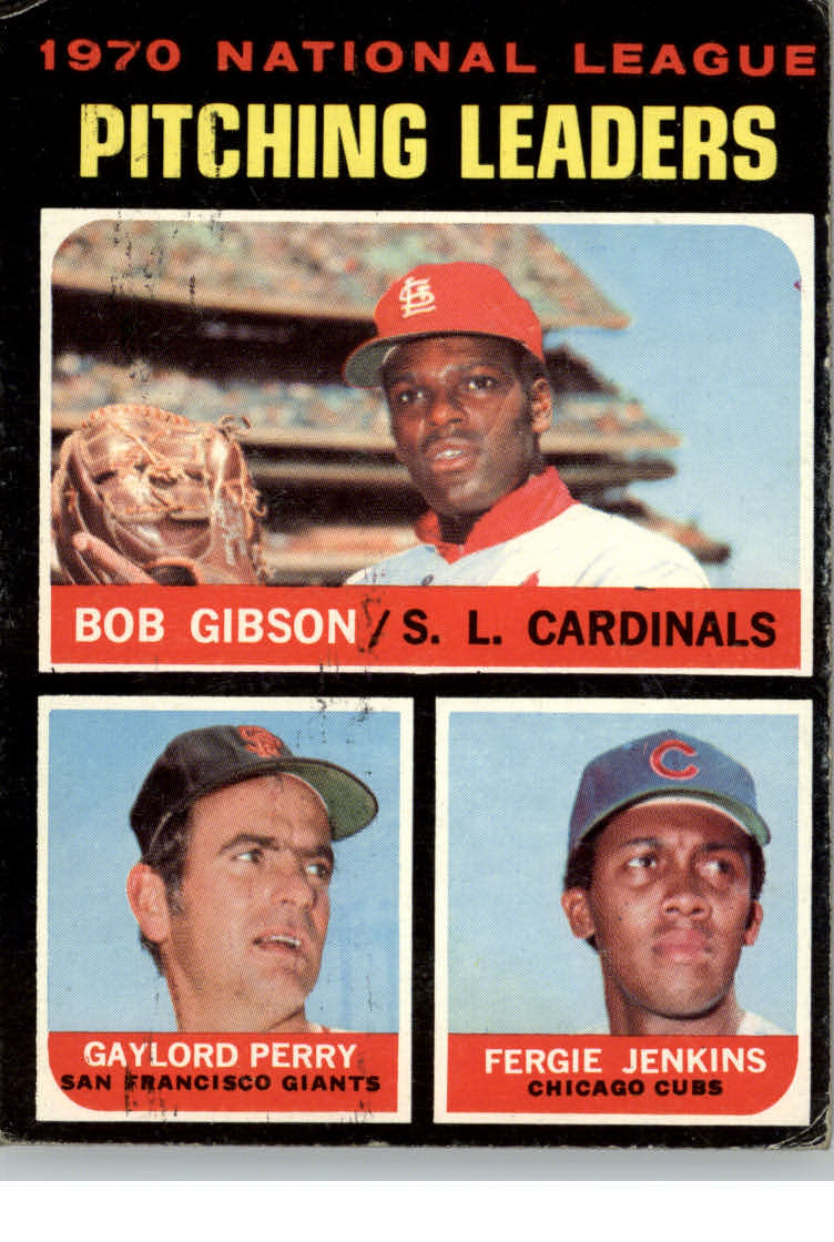 1971 Topps #70 NL Pitching Leaders/Bob Gibson/Gaylord Perry/Fergie Jenkins