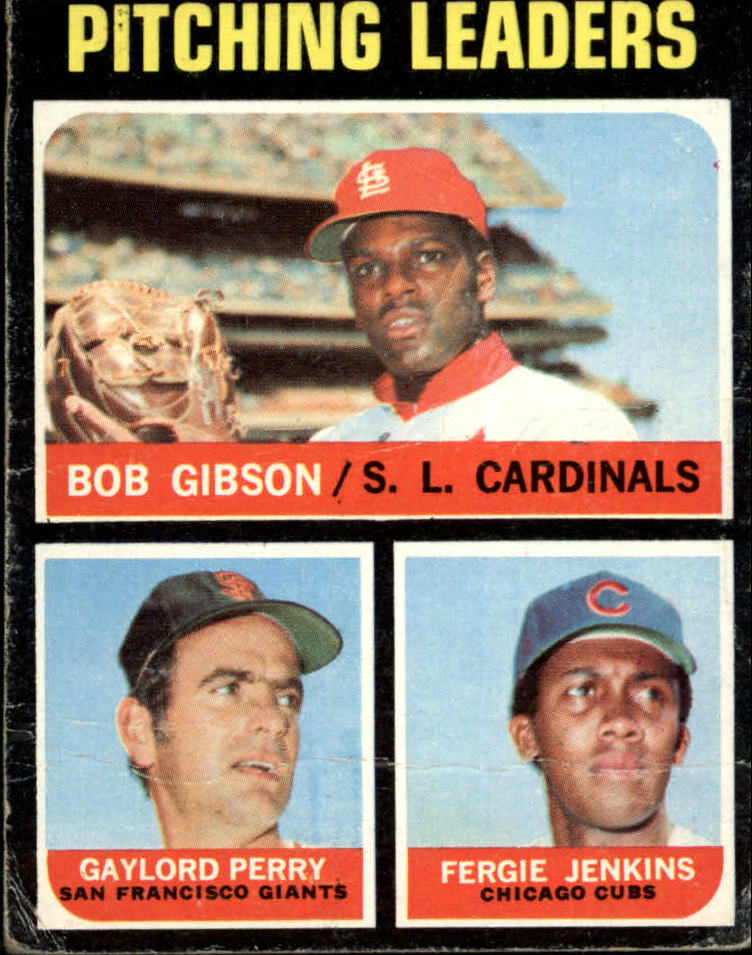 1971 Topps #70 NL Pitching Leaders/Bob Gibson/Gaylord Perry/Fergie Jenkins