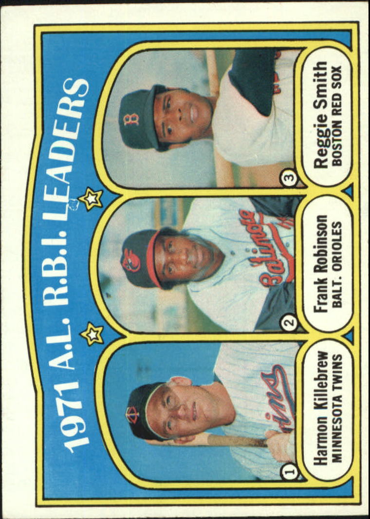 1972 Topps #88 AL RBI Leaders/Harmon Killebrew/Frank Robinson/Reggie Smith