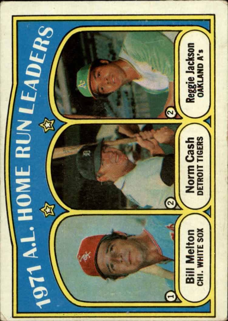 1972 Topps #90 AL Home Run Leaders/Bill Melton/Norm Cash/Reggie Jackson ...